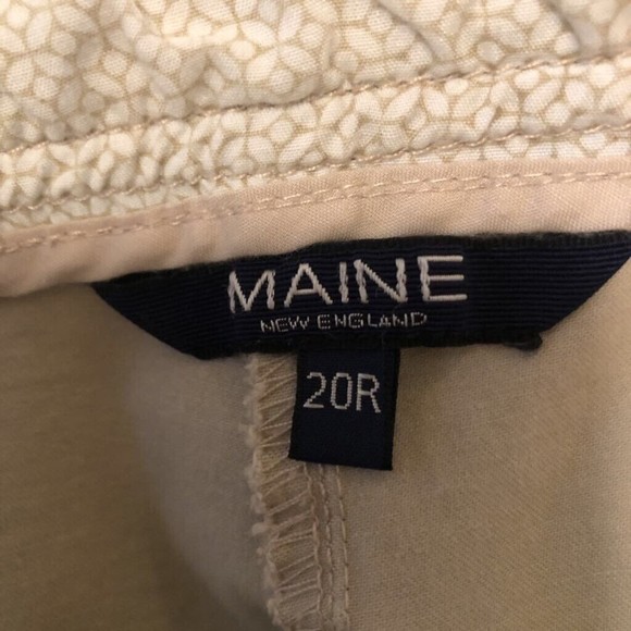 Maine New England Womens Cropped Pants Beige Stretch Pockets Button 20R - Picture 4 of 7